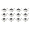 Lămpi solare de exterior, 12 buc., alb, 12 cm, pătrat, LED