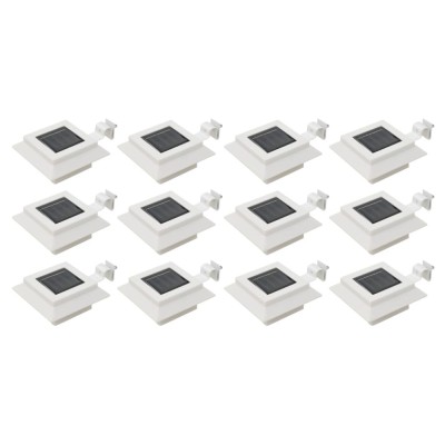 Lămpi solare de exterior, 12 buc., alb, 12 cm, pătrat, LED foto