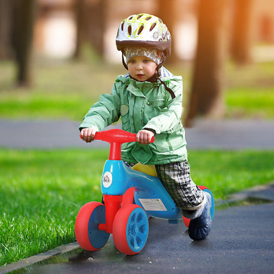 HOMCOM Bicicleta fara Pedale pentru Copii intre 18 si 36 Luni Rosu Albastru si Galben foto