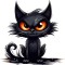 Sticker decorativ, Pisica, Negru, 1366STK-11