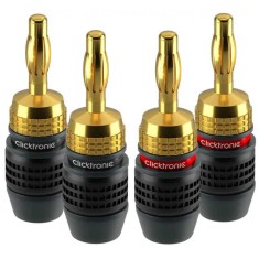 Set 4 mufe Banana 4mm Premium Clicktronic Conexiuni Audio de Inalta
