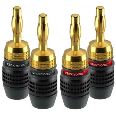 Set 4 mufe Banana 4mm Premium Clicktronic Conexiuni Audio de Inalta foto