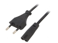 Cablu Alimentare 1,8m Negru 2x0,75mm2 CEE 7/16 la IEC C7 foto