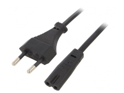Cablu Alimentare 1.8m Negru 2x0.5mm2 CEE 7/16 la IEC C7 foto