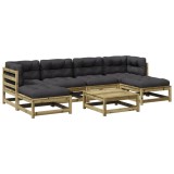 Cumpara ieftin Set canapele gradina cu perne, 7 piese, lemn de pin tratat