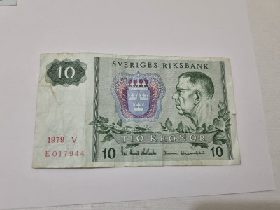 bancnota suedia 10 k 1979 foto