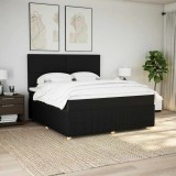 Gossi pat box spring cu saltea, negru, 180x200 cm, catifea