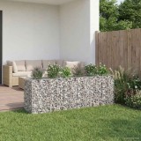 vidaXL Pat ridicat din gabion 2 pcs Argintiu 250 x 50 x 80 cm 3422231