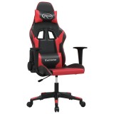 Cumpara ieftin Scaun de gaming de masaj, negru si rosu, piele ecologica
