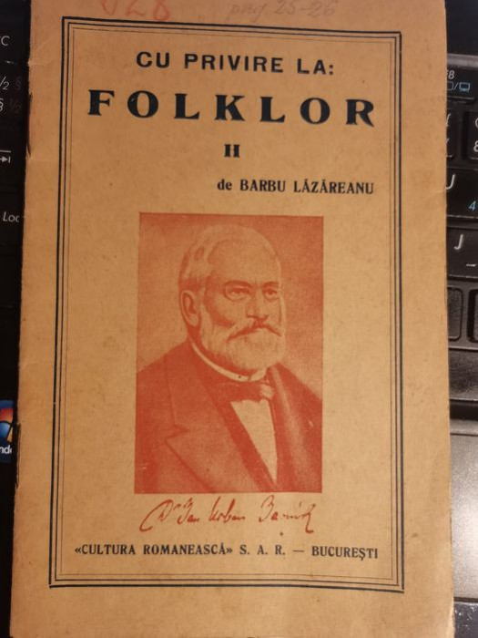 1937 Barbu Lazareanu, Cu privire la folklor (volumul 2)