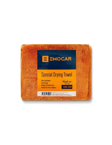 Prosop auto ultra absorbant Ewocar Twisted Loop, 1200GSM portocaliu 60x90 cm