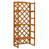 Suport plante cu spalier, portocaliu, 60x30x140 cm, lemn brad