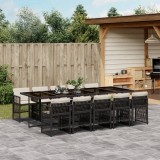 Cumpara ieftin Gossi set mobilier de exterior cu perne, 11 piese, negru, poliratan