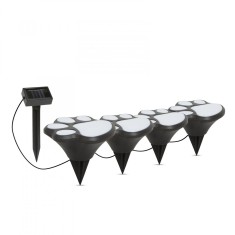 Lampa solara LED cu plexiglas - Model amprenta de labuta de caine, mat. plastic - negru - 360 cm