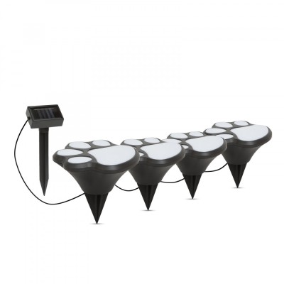 Lampa solara LED cu plexiglas - Model amprenta de labuta de caine, mat. plastic - negru - 360 cm foto