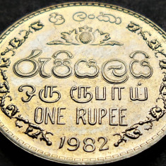 Moneda 1 RUPIE / Rupee - SRI LANKA (fosta Ceylon), anul 1982 * cod 81 = A.UNC