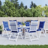 Perne scaun spătar &icirc;nalt 6 buc albastru regal 120x50x7cm textil