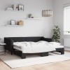 VidaXL Pat de zi cu extensie, negru, 90x190 cm, textil 3197438