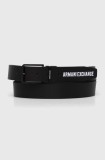 Armani Exchange curea de piele cu doua fete barbati, culoarea negru, 951394 4R850
