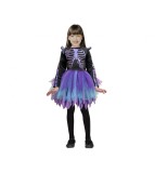 Costum carnaval Schelet pentru fete, mov, marime 110/120 cm ( 4-6 ani)