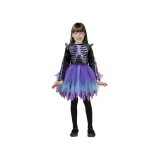 Costum carnaval Schelet pentru fete, mov, marime 120/130 cm ( 6-8 ani)