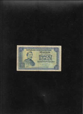 Rar! Cehoslovacia 20 korun 1945 seria883694 foto