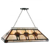 Lustra din fier cu abajur sticla Tiffany,4 x max.60W, 115 cm x 36 cm x 130 h
