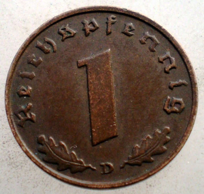 2.501 GERMANIA WWII 1 REICHSPFENNIG 1939 D