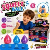 Squeez Ball Squishy cu Sclipici &ndash; Jucărie Antistres Moale și Elastică 3+ Ani