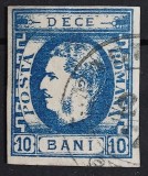 Romania 1869 - Carol l cu Favoriti,Lp.26