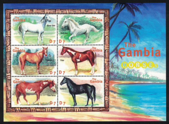 GAMBIA 2001 - Rase de cai / colita MNH