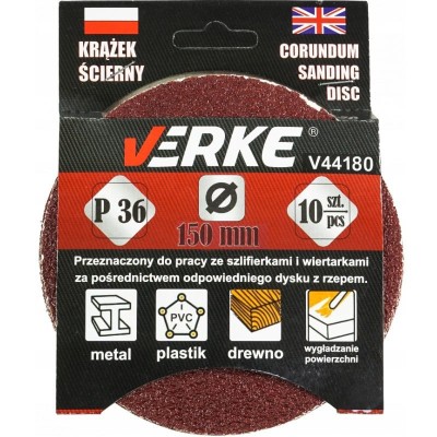 Set 10 discuri textile panza abraziva P36 150mm V44180 Verke foto