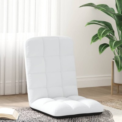 vidaXL Scaun pliabil de podea, alb, 71x51x62 cm, textil 4019743 foto