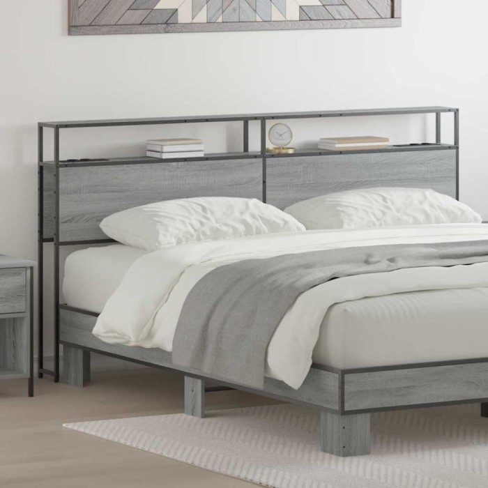 vidaXL Tăblie de depozitare cu raft sonoma gri 180 cm Lemn compozit 859768