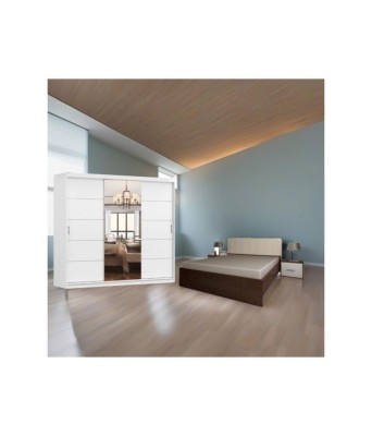 DORMITOR MONACO - WENGE / ALB foto