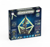 Set de constructie magnetic Supermag Projects Glow, 45 piese