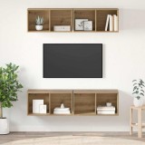 Cumpara ieftin Set comoda TV 4 buc. 37 x 37 x 72 cm Stejar Artizanal