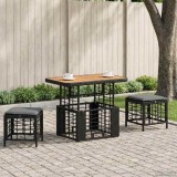 vidaXL Set de masă pentru grădină cu pernă 3 pcs Negru și Gri 42026760