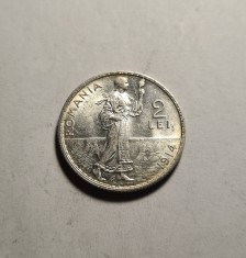2 lei 1914 UNC Piesa de Colectie foto