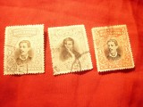 3 Timbre Ecuador 1902 - Personalitati - stampilate, Stampilat