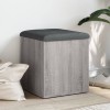 Banca depozitare Gossi gri sonoma 42x42x45 cm lemn prelucrat, cu perna inclusa. Banca living, hol, pantofar.