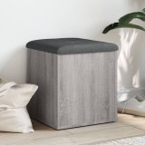 Banca Depozitare vidaXL Gri Sonoma 42x42x45cm Lemn Prelucrat cu Perna, Hol/Sufragerie, 110kg
