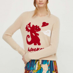 Weekend Max Mara pulover de cașmir culoarea bej, light 2415360000000