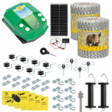 Pachet gard electric complet 2000&nbsp;m, 4,5&nbsp;Joule, cu sistem solar, pentru animale sălbatice, AgroElectro