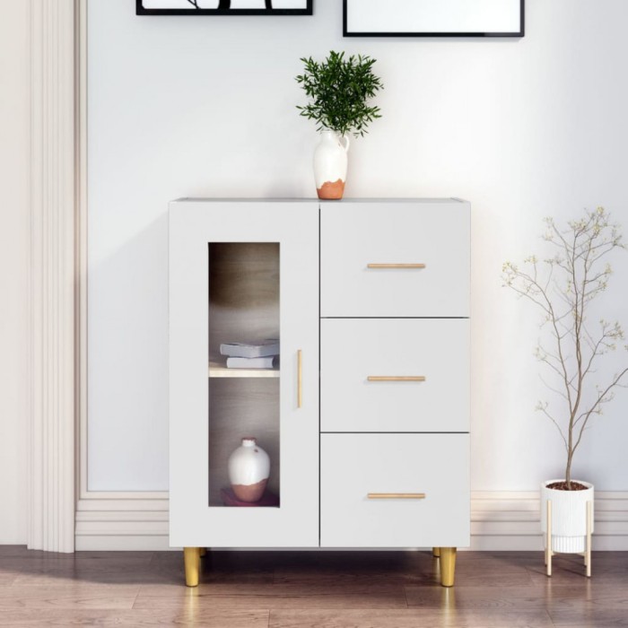 vidaXL Servantă, alb, 69,5x34x90 cm, lemn prelucrat