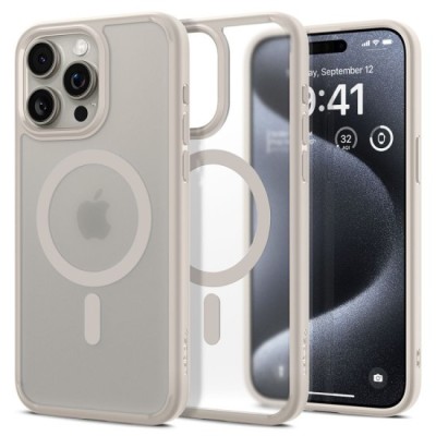 Husa pentru iPhone 15 Pro Max - Spigen Ultra Hybrid - Frost Natural Titanium foto