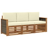vidaXL Seturi de canapele cu pernă 3 pcs Lemn Solid de Acacia 3383956