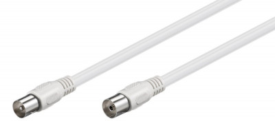 Cablu COAXIAL TV antena 5m mama-tata 75 ohm clasa A 85DB Dublu ecranat CCS alb 66616 Goobay foto
