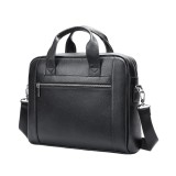 Cumpara ieftin Geanta laptop 14&#039;, BUSY LDY&amp;GTM&reg; Baron, piele naturala, servieta unisex, de umar si de mana, neagra