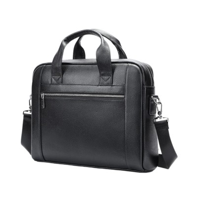Geanta laptop 14&amp;#039;, BUSY LDY&amp;amp;GTM&amp;reg; Baron, piele naturala, servieta unisex, de umar si de mana, neagra foto